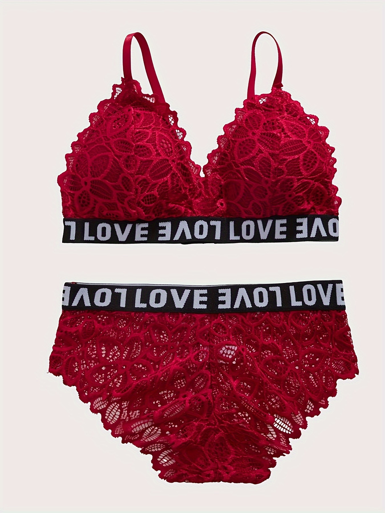 Love Tape Lace Bra & Thong Set