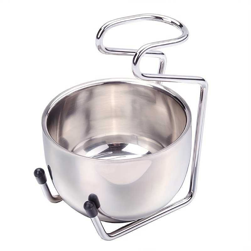 Professional Men Beard Brush Set with Stainless Steel Bowl Stand