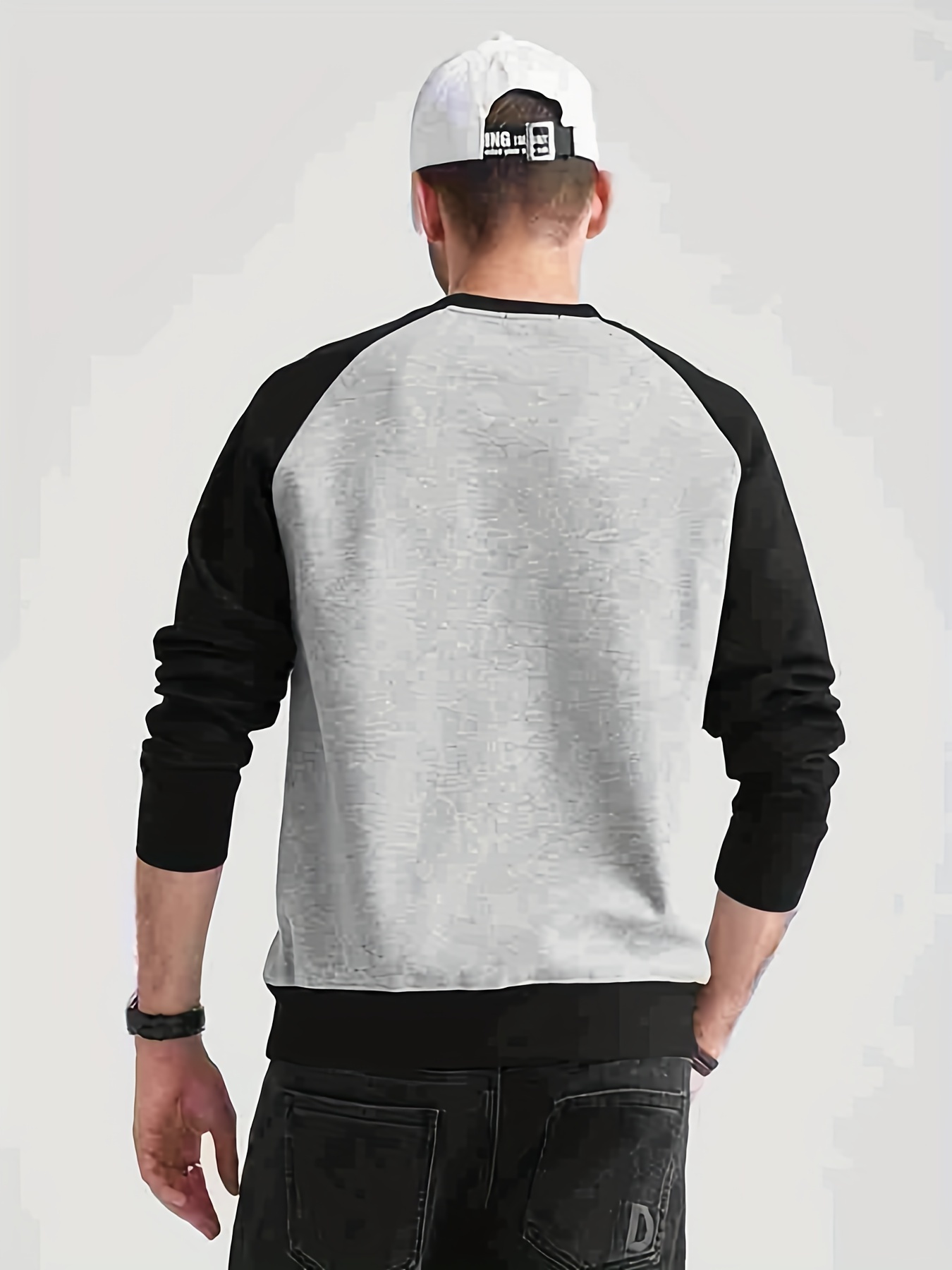 Ayolanni Men Fashion Casual Round Neck Pullover Printing Long