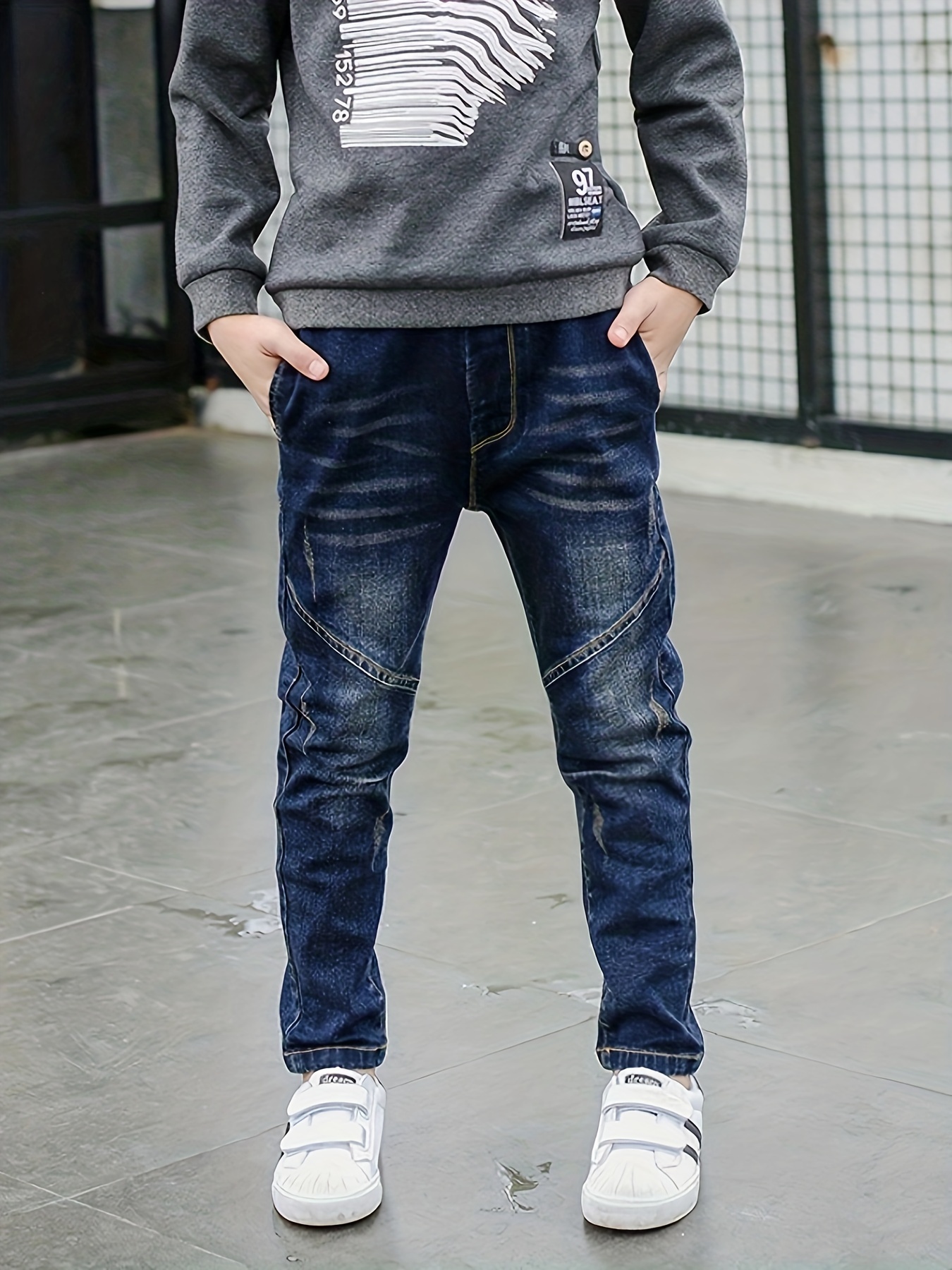 Wholesale Boys jeans spring and autumn new children's trousers trousers in  the big boy stretch pants jeans pants for boys From m.alibaba.com