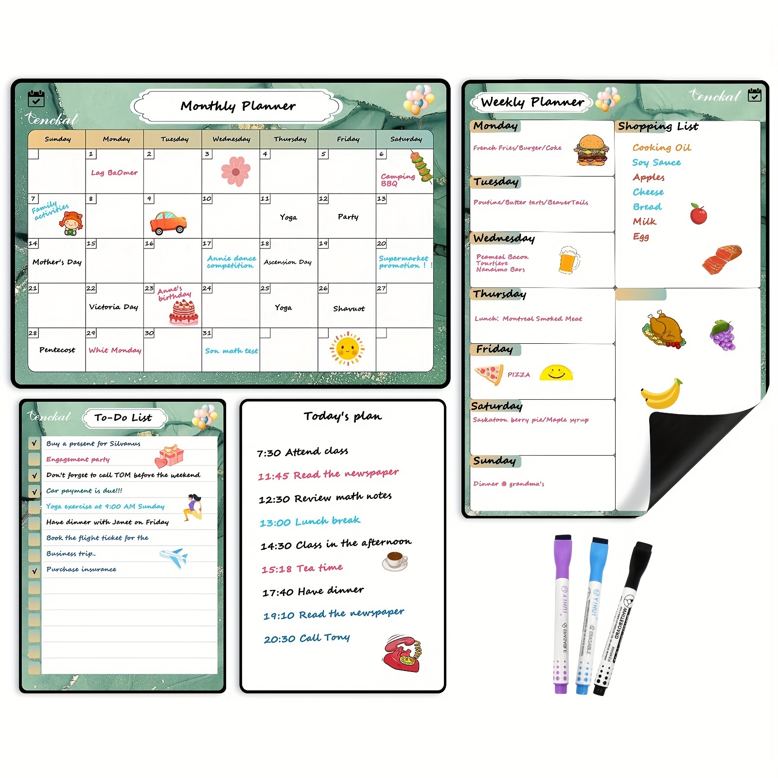 2024 Monthly Magnetic Fridge Calendar Dry Erase Whiteboard - Temu