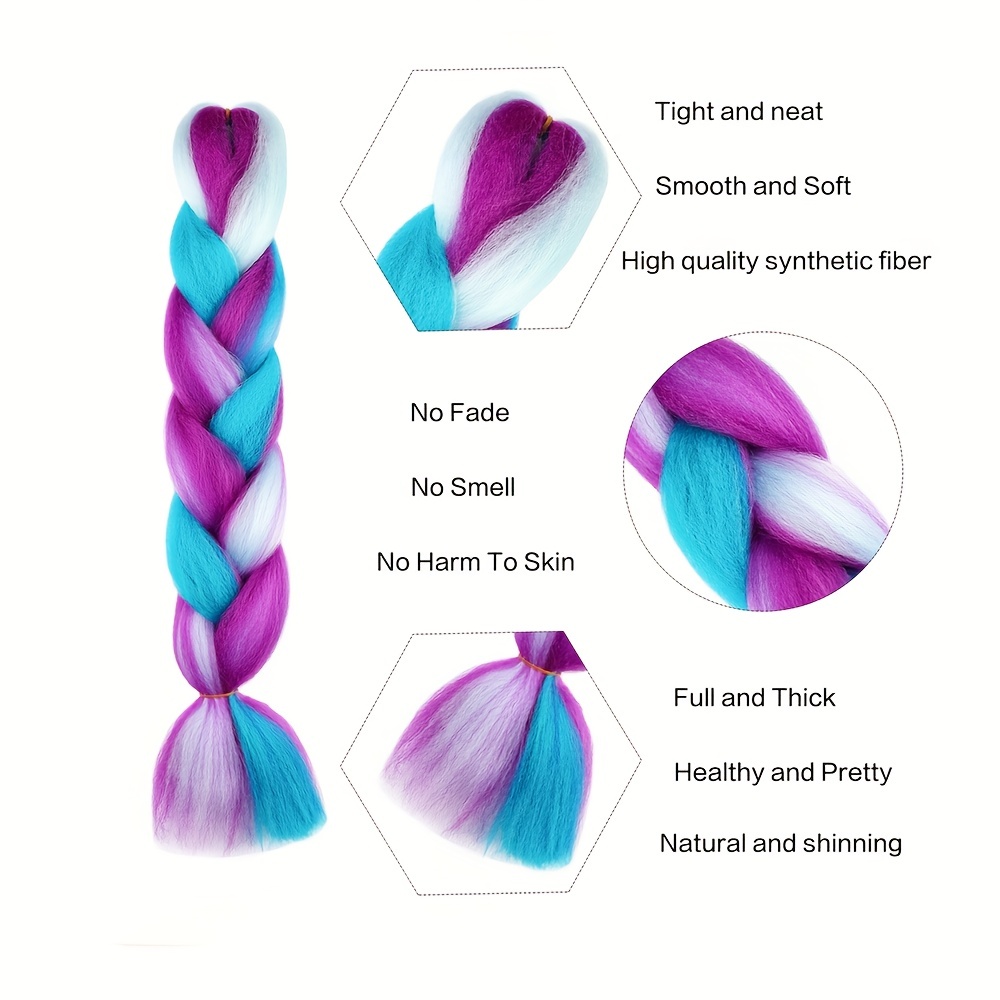 Pure Ombre Color Synthetic Heat Resistant Hair Extension Twist Jumbo  Braiding Kanekalon Hair For Women - Temu