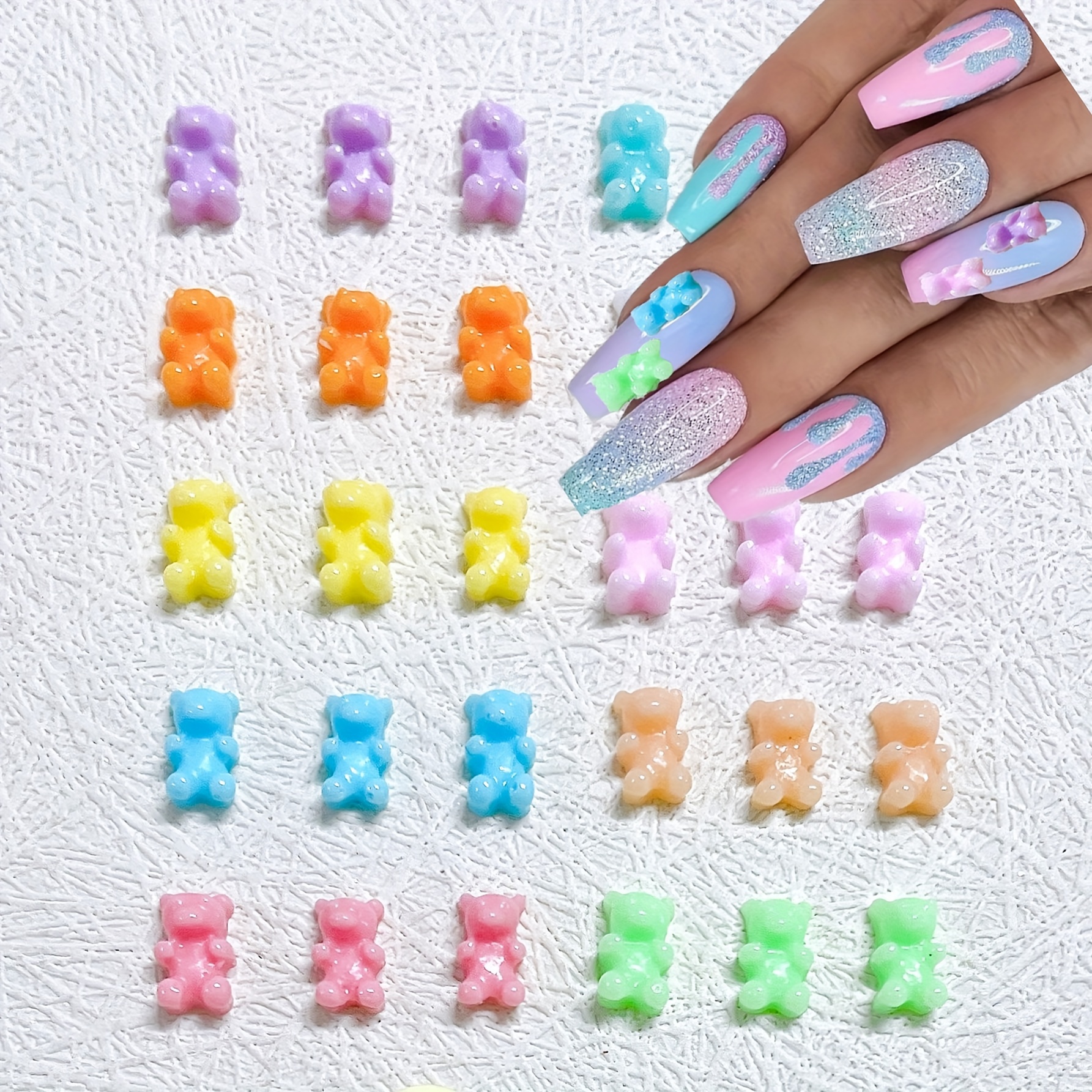 

100pcs/set Mixed Color 3d Summer Macaron Nail Decoration Cream Glue Resin Hairpin Material Small Diy Mobile Phone Case Accessories