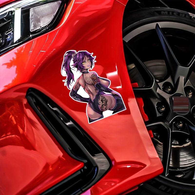 Earlfamily Gothic Fanart Car Sticker Anime Waifu Peeker - Temu