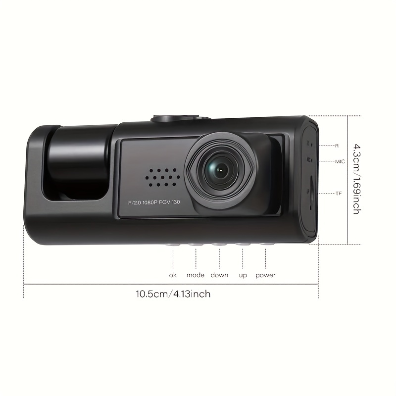 3 Caméra Objectif Voiture DVR, Caméra de Bord à 3 Canaux HD 1080P Avant et  Arrière Double Objectif Surveillance de Parking, Image de Vision Nocturne  Infrarouge - Temu Canada