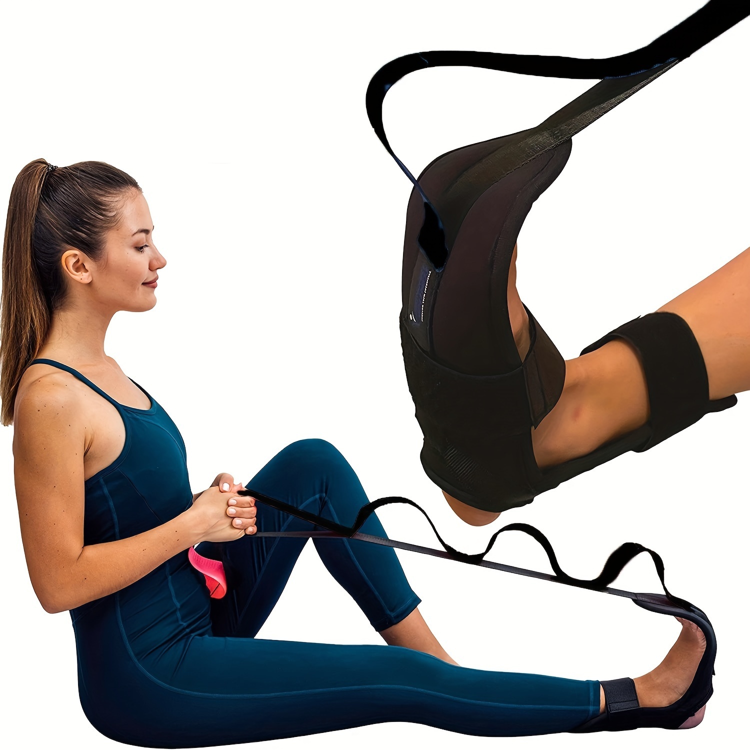 1PCS Foot Stretcher Calf Stretcher for Plantar Fasciitis Yoga Multi-Loop Stretching  Strap Hamstring Drop Foot Leg Pain Relief