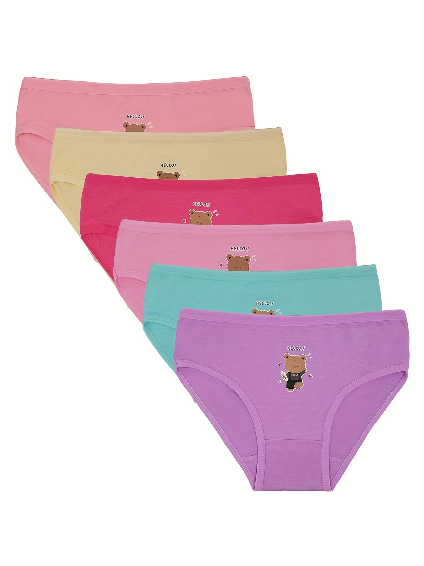 Cartoon Bear Printed Women's Briefs Cotton Panty cute Medium Waist Underwear  Student Underpant Cute Teenage Girls Triangle Pant - AliExpress