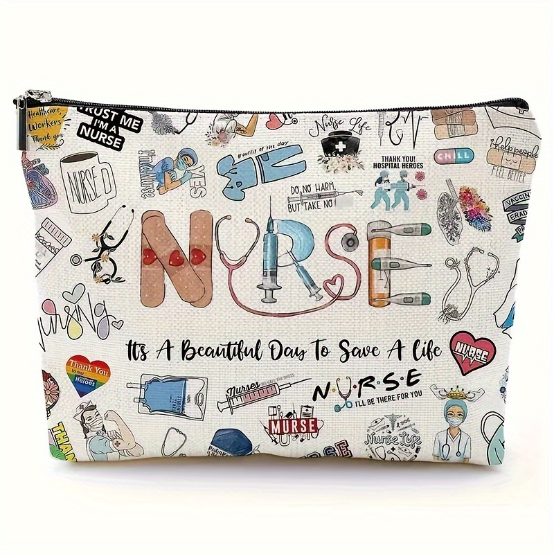 Nurse Makeup Bag Nurse Canvas Cosmetic Bag Nurse Survival Temu