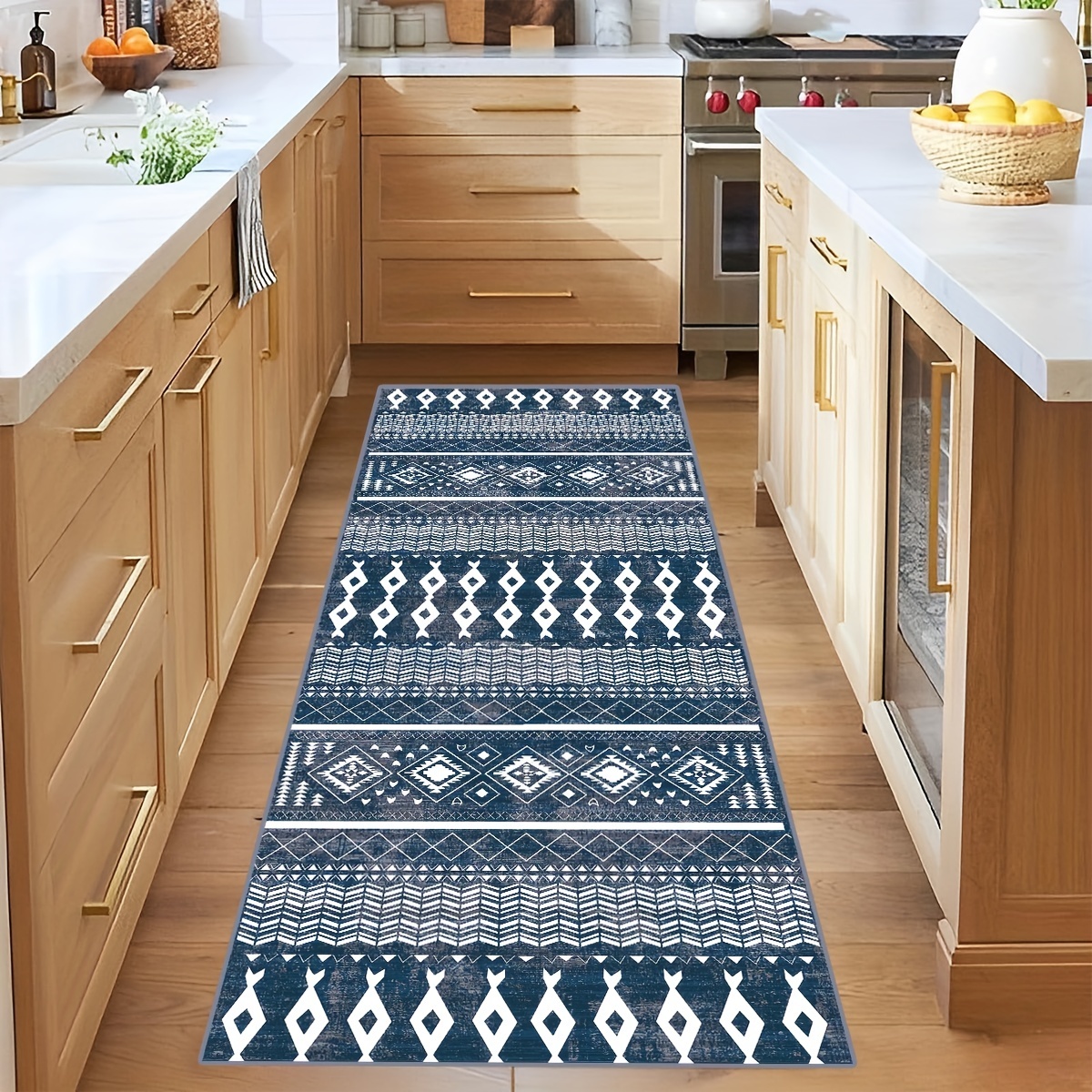 Kitchen Rugs Set Design Ethnic Mystic Spiritual Style Magic Esoteric Tribal  Outline Kitchen Mat for Floor Non-Slip Washable Kitchen Runner Doormat