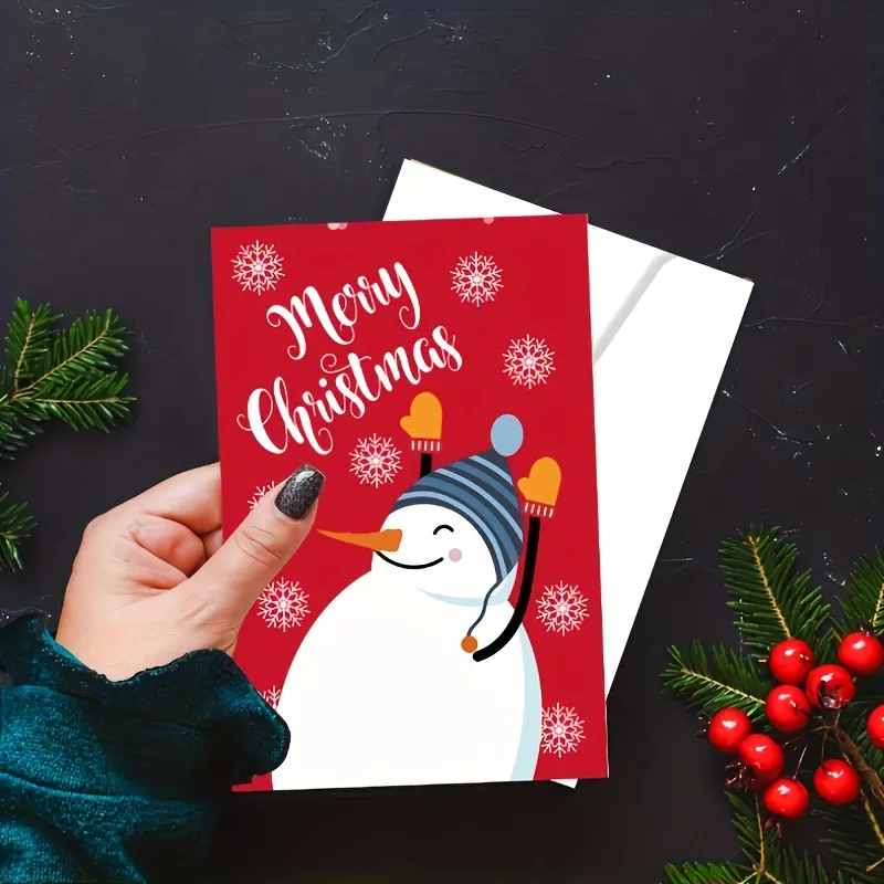 クリスマスグリーティングカード12枚、クリスマスイブの手書きグリーティングカード、ギフトデコレーション招待状セット。 - Temu Japan