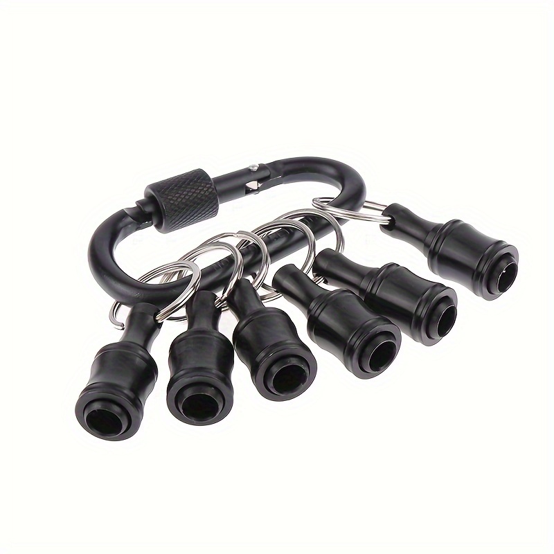 FiLwW Quick‑Release Bit Holder Keychain – 6‑Piece 1/4" Driver Bit Catcher, Portable Tool Organizer (2 Sets)