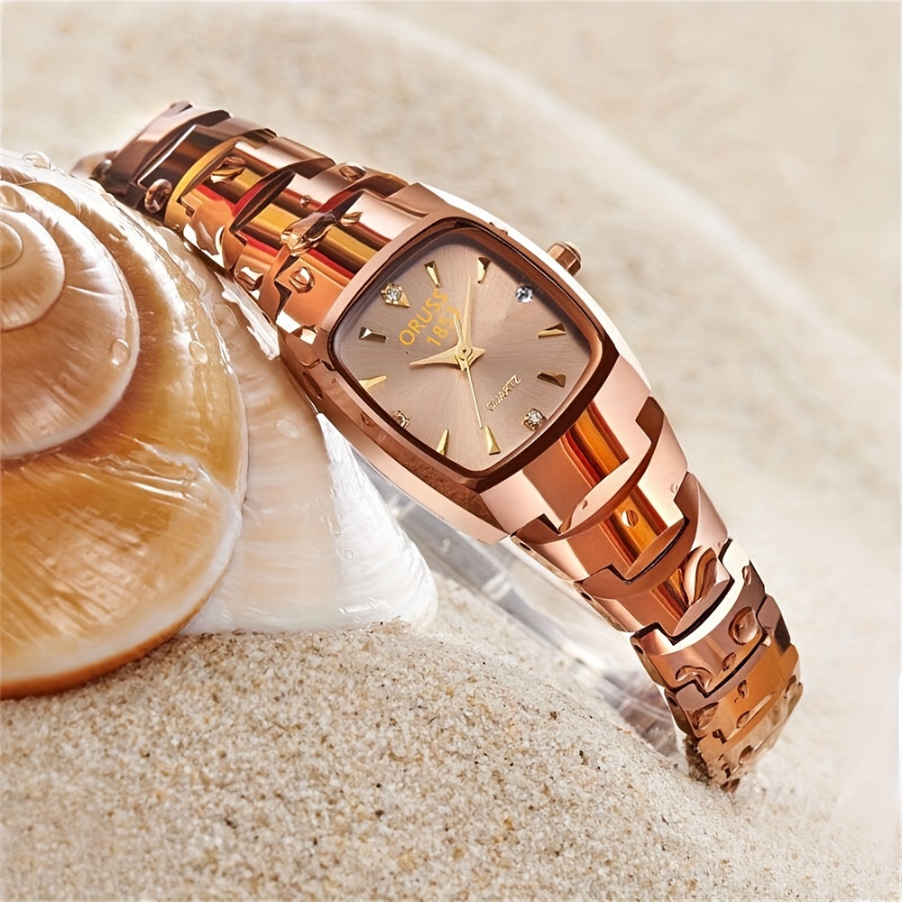 Luxury Rhinestone Decor Quartz Watch Waterproof Luminous Analog Wristwatch  For Daily Life Business Travel Vacation