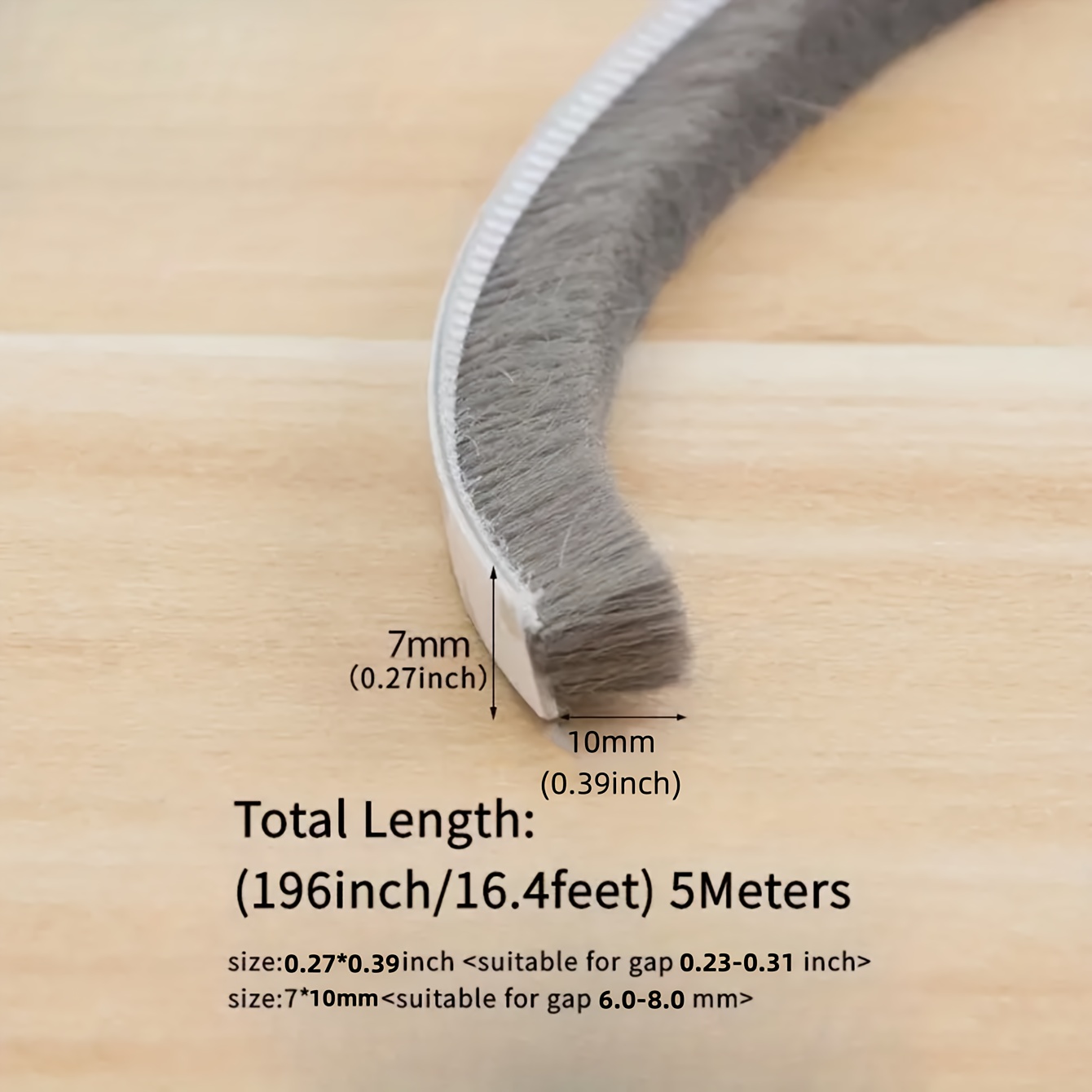 1roll Weather Strip For Door And Window, Grey Sealing Strip, Self-adhesive And Strong Adhesive, Soundproof, Windproof, Dustproof Draft Stoppers