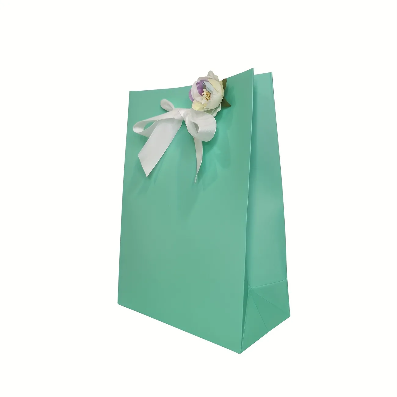Tiffany Blue And Gift Bags With Bows And Flowers - Perfect For Engagement,  Bridal, Girlfriend, Birthday, And Single Party Gifts - Made Of Thick  Cardboard - Available In Multiple Sizes - Temu
