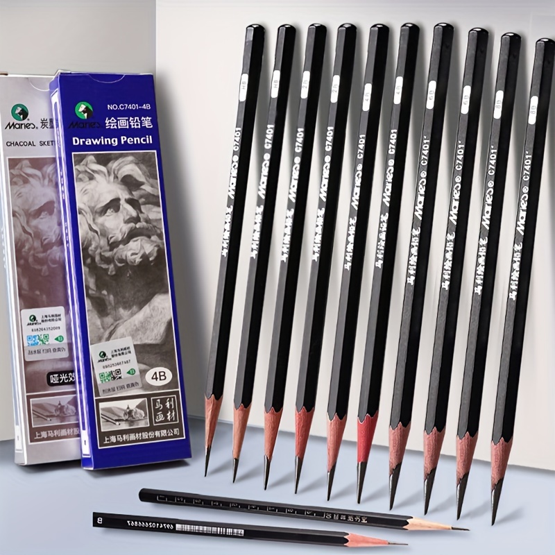 12pcs/Set Stationery Pencil Charcoal Drawing Pencil Hb Pencil Set