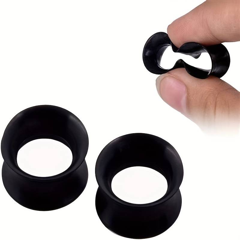 Pair Clear Soft Silicone Skin Flesh Tunnels Plugs Gauges Earskin Earlets 8g 1