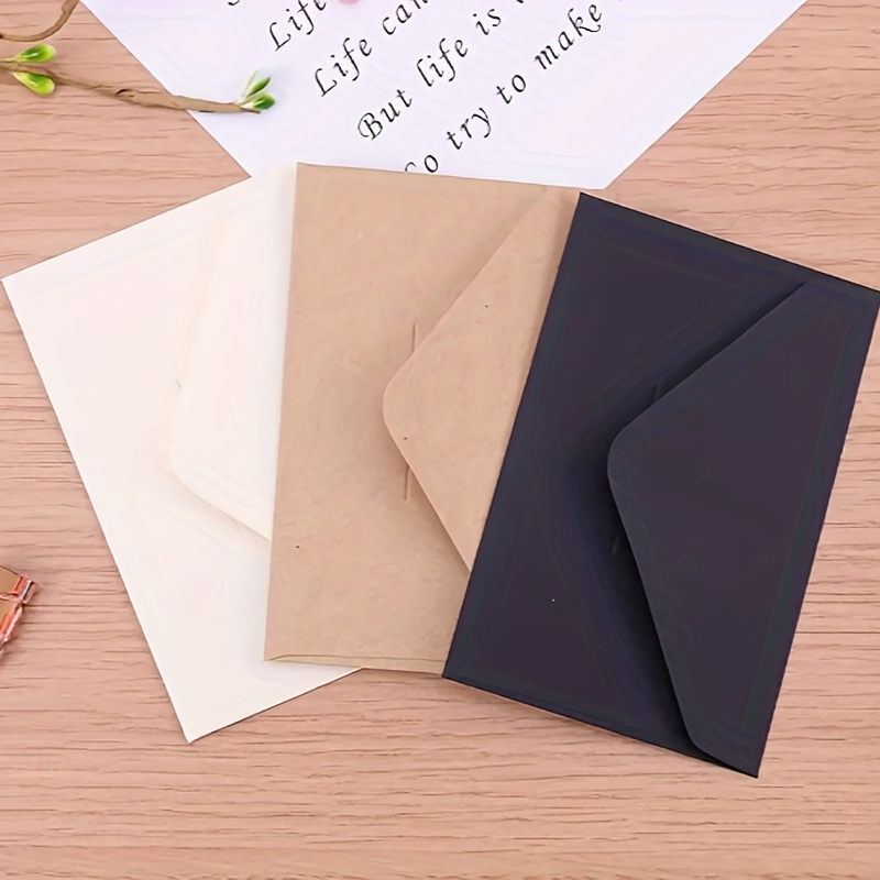 Mini enveloppes à fenêtre en papier kraft vintage, enveloppe d