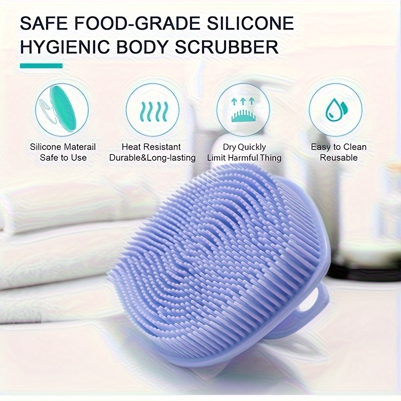 1 Bath And Shampoo Brush Silicone Body Scrubber For Use In - Temu