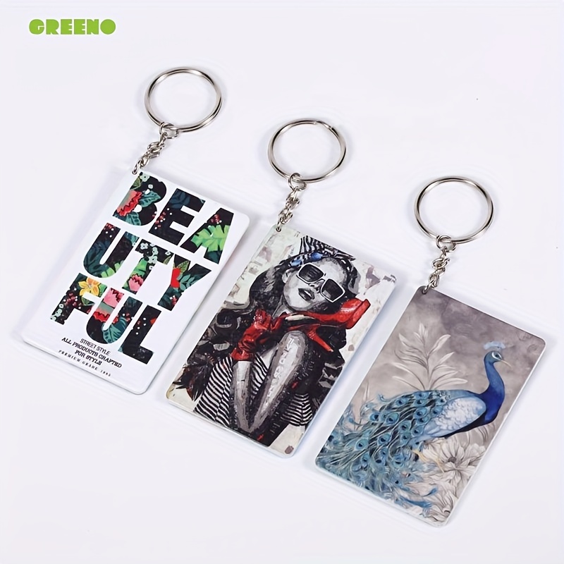 Plastic Heat Sublimation Key Chain, Rectangle Keychain Backpack Hanging  Ornament - Temu