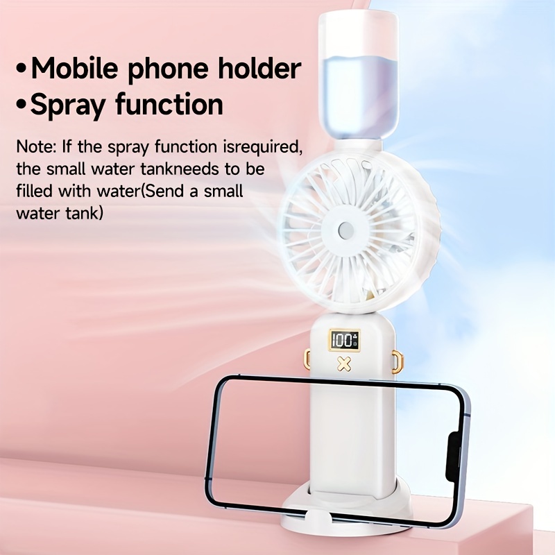 Portable Rechargeable Handheld Misting Fan - Battery Operated Mini Face  Steamer for Travel & Outdoors