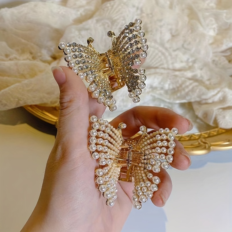 Elegant Pearl Butterfly Hair Clip