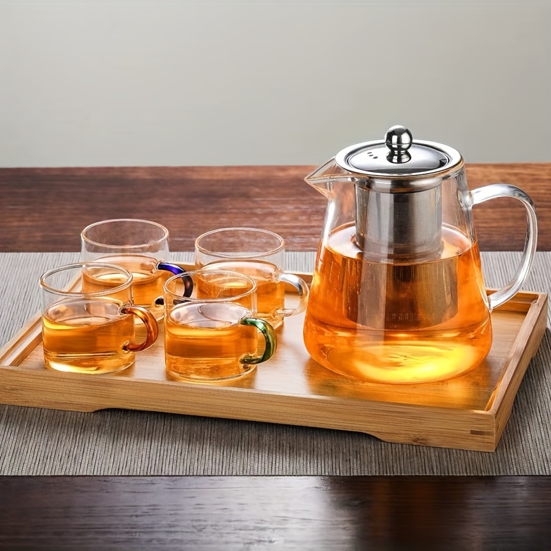 Elegant Glass Tea Pot Set With Tea Steamer And Water - Temu