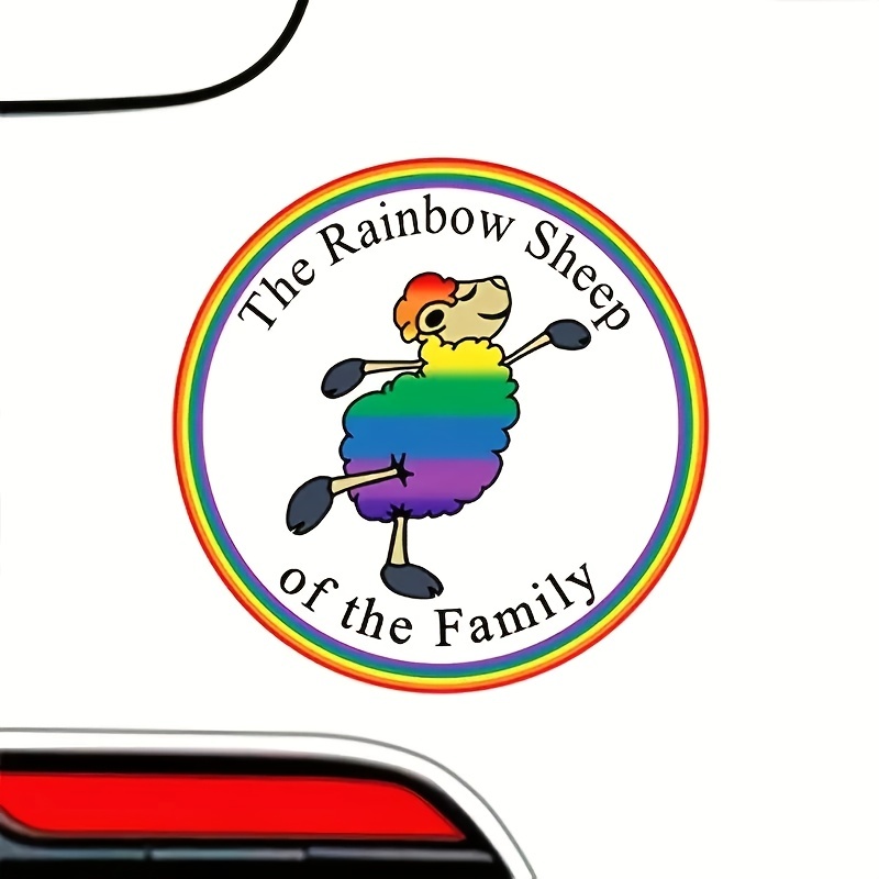 Rainbow Sheep Sticker Premium Vinyl Decal Car Bumper Auto Temu 