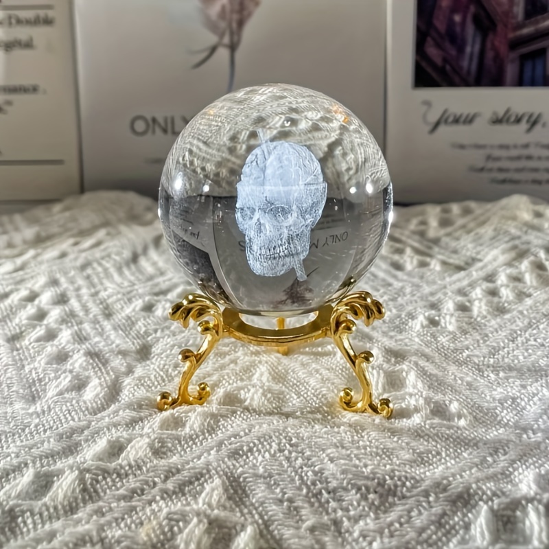 Globo, bola de cristal transparente de 80 mm/3 pulgadas con soporte de  cristal para Feng Shui, adivinación o decoración de oficina, hogar o boda
