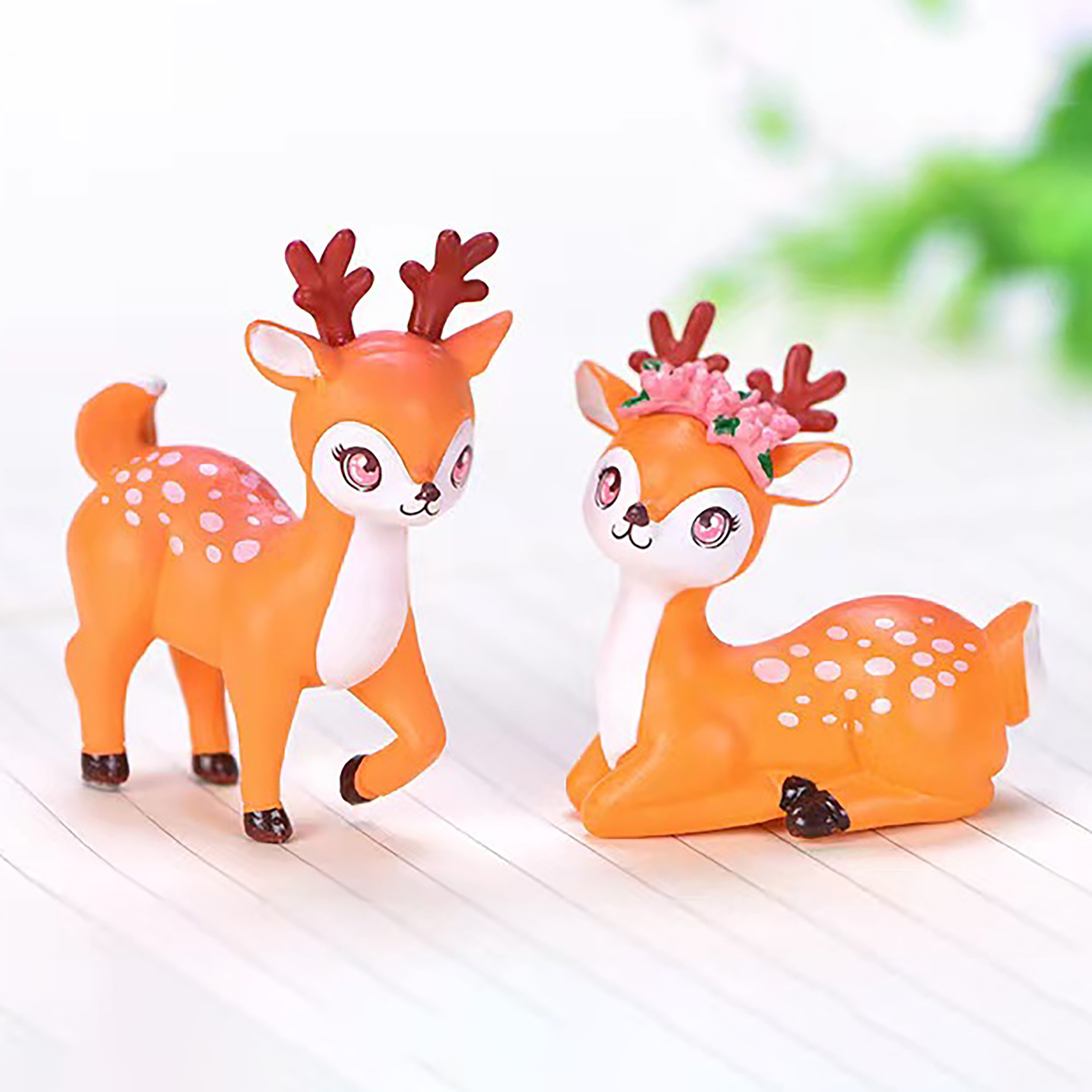 

1pc, Christmas Resin Cute Couple Fawn Creative Arts And Crafts Decoration, Scene Decor, Festivals Decor, Room Decor, Home Decor, Offices Decor, Theme Party Decor, Christmas Decor