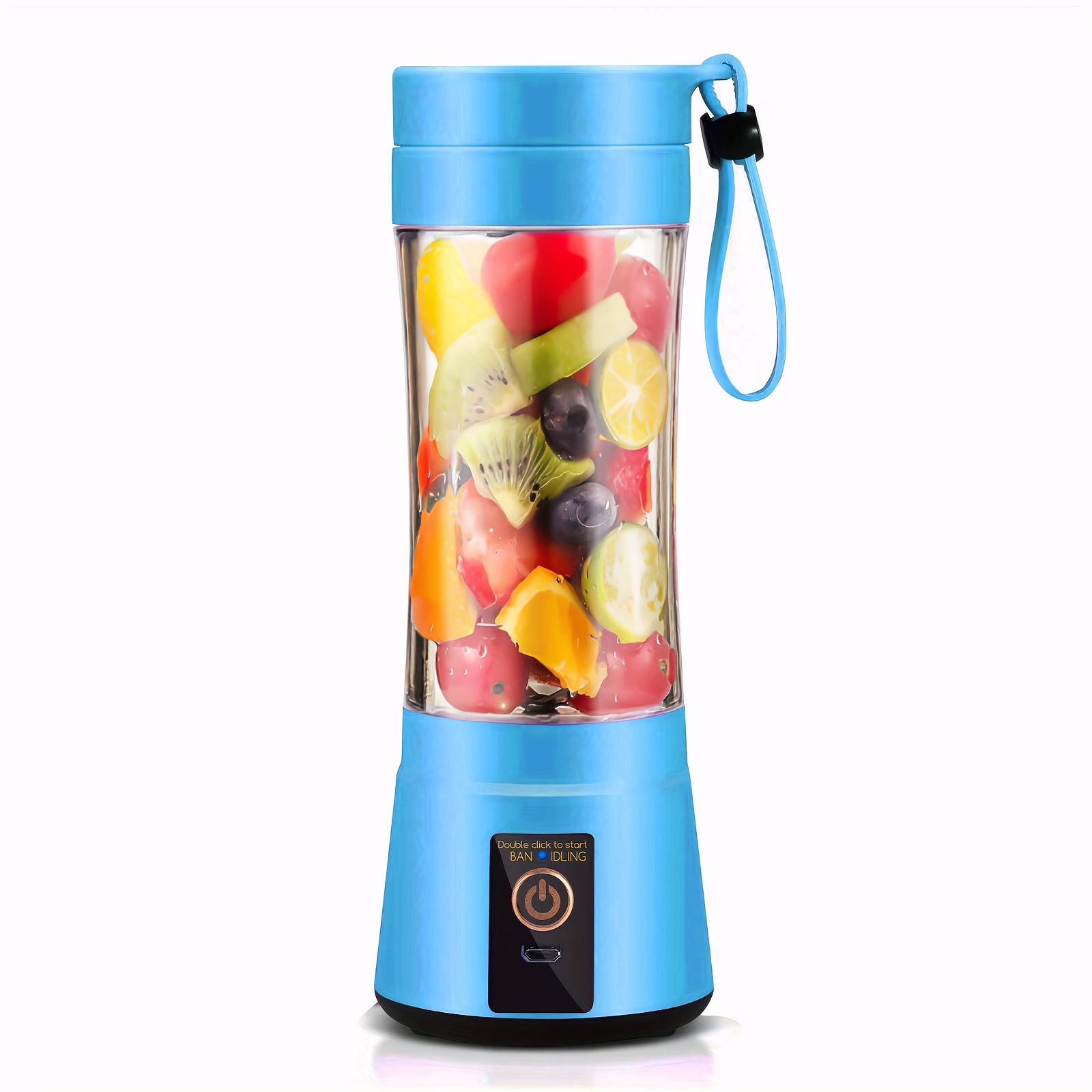  Portable Juicer Blender,Household USB Rechargeable Electric Fruit  Vegetable Extractor Juice Blender - Blue: Home & Kitchen