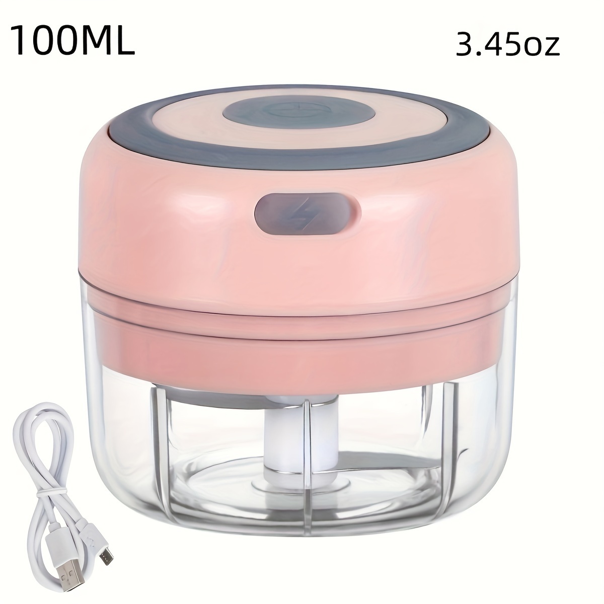 1pc Pink Electric Mini Garlic Chopper, 250ML USB Rechargeable