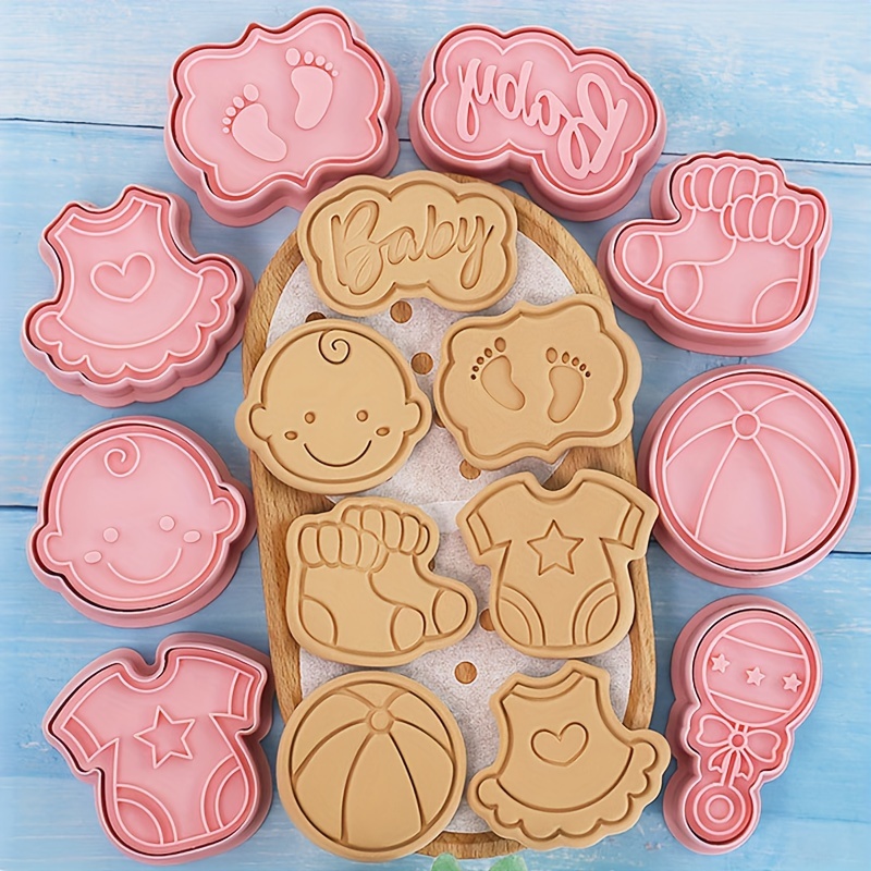 Baby Stuff Cookie Cutters Cartoon Cookie Embosser Cute Milk - Temu