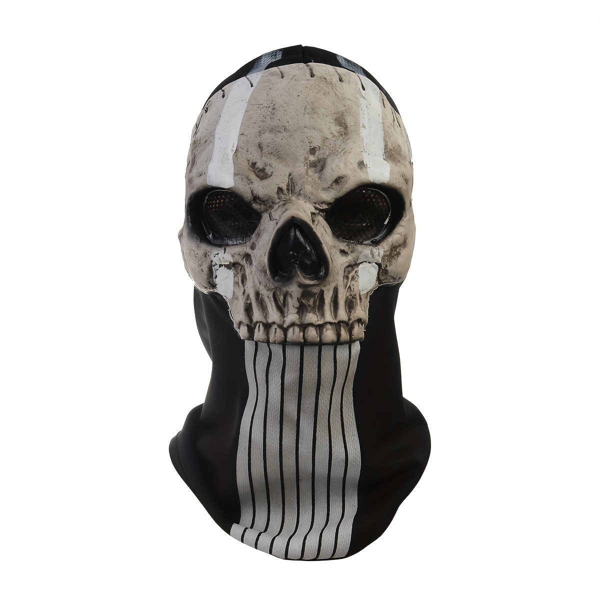 Maschera teschio a testa piena maschera scheletro Costume di Halloween  Horror Evil Call Of Duty maschera casco con casco a mascella mobile