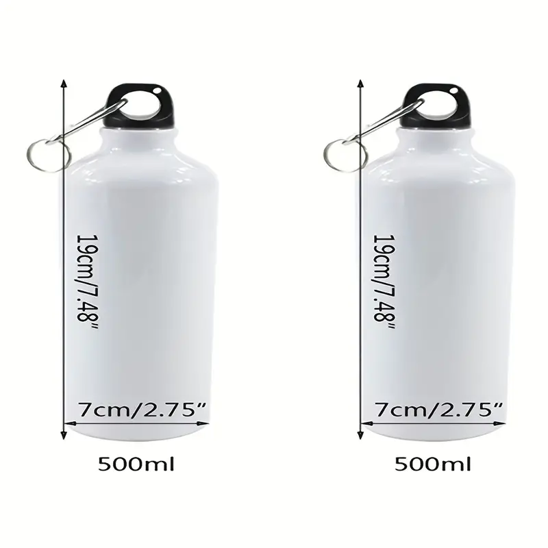 2pcs/Lot 500ml/17oz Leakproof Sublimation Blanks Water Bottles, Aluminum  Lightweight Shatterproof Water Bottle For Hiking, Cycling, Hiking