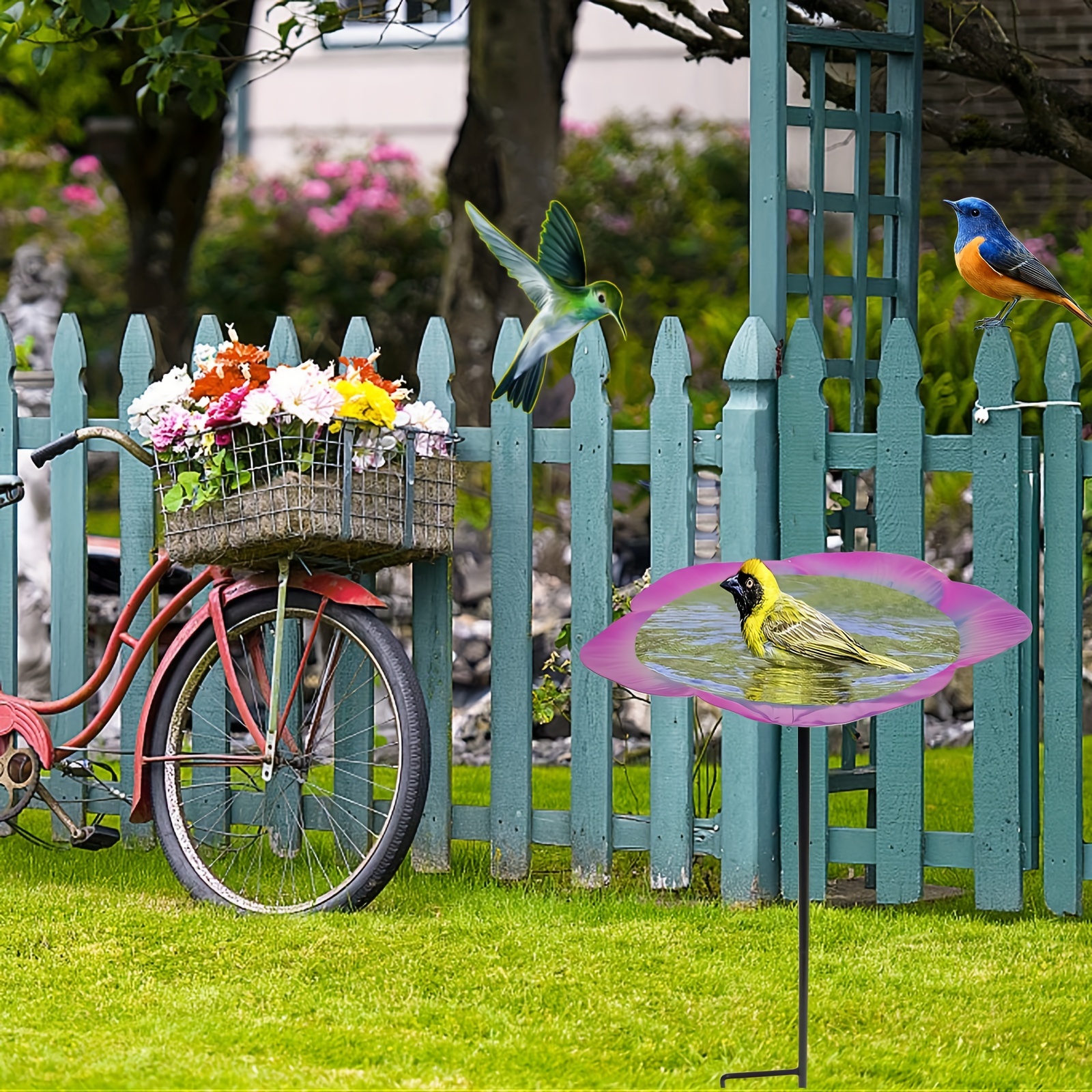 Estacas de jardín para pajarera, de metal, atractivo, comedero  para pájaros, exquisitas estacas de jardín, casas grandes para pájaros para  patio, patio, decoración de jardín al aire libre : Patio, Césped