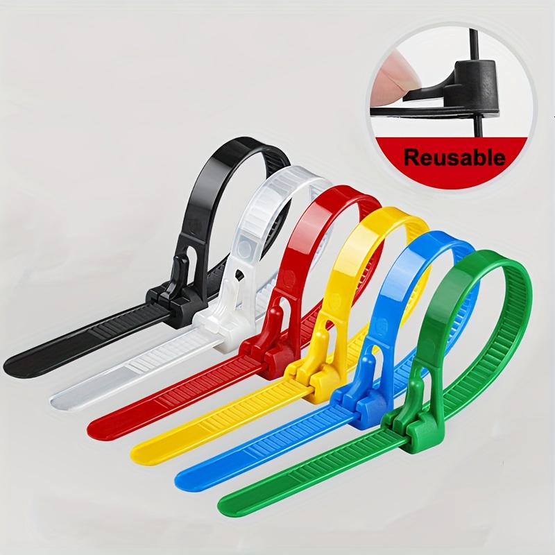 

100pcs Reusable Cable Ties Nylon Material Zip Ties Disassemble Easily With Slipknot Suitable For Home, Office, Garden, Workshop And Industry