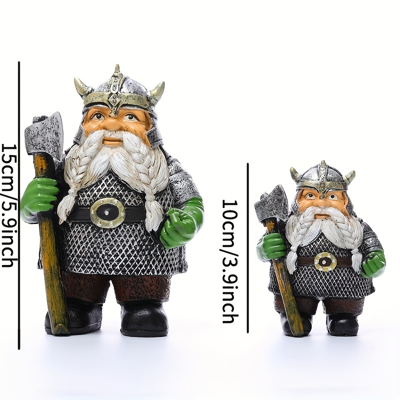 1pc Viking Victor Norse Dwarf Garden Gnome Resina Ornamento - Temu Chile