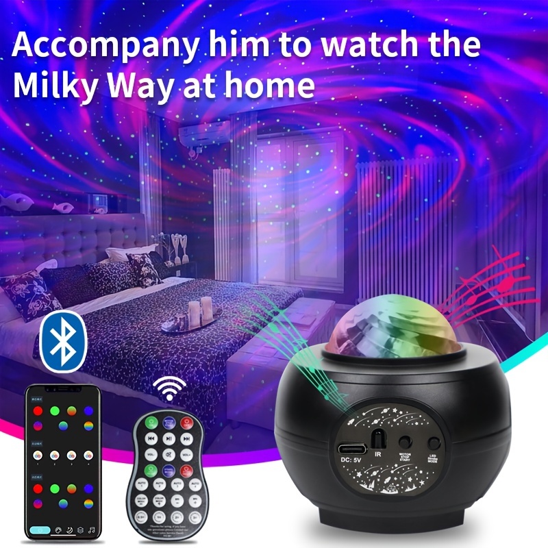 1pc Starry Sky Projection Lamp Water Pattern Night Light Projection For Christmas Party Bar Car DJ KTV Disco Sleep