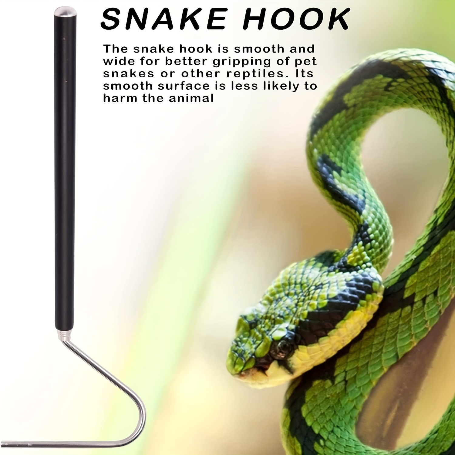 47 Inch Extra Heavy Duty Snake Tongs, Standard Reptile Snake Grabber Tool,  Professional Rattle Snake Catcher Tool Wide Jaw Handling Tool with Lock,  Non-Slip Grip Handle 