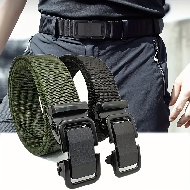 Cobra Buckle Tactical Belt For Men And Women, Imitation Nylon Military Fan  Belt, Multi-functional Outdoor Canvas Training Belt - Temu