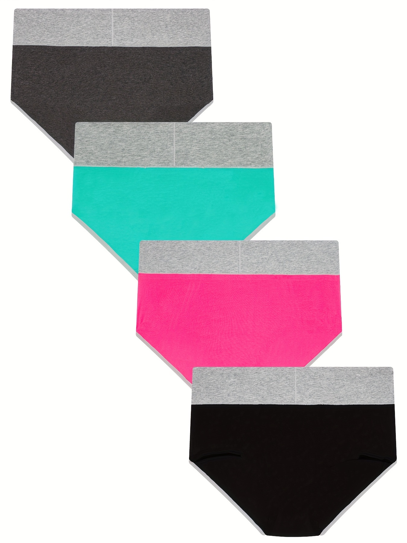 Colorblock Stretch Briefs Comfy Soft High Waist Intimates - Temu