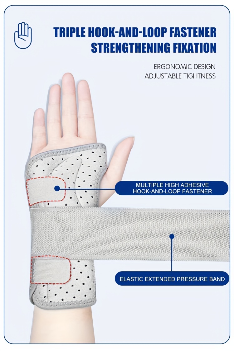 Wrist Support Brace, Wrist Splint with Hook and Loop Design