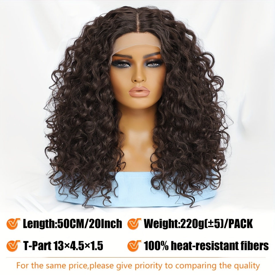 synthetic 180 density t part 13x4x1 synthetic lace front wig  display picture 2