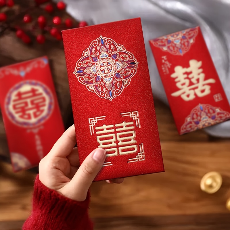 6 Pièces/ensemble Enveloppe Rouge Chinoise Paquet Rouge De - Temu France