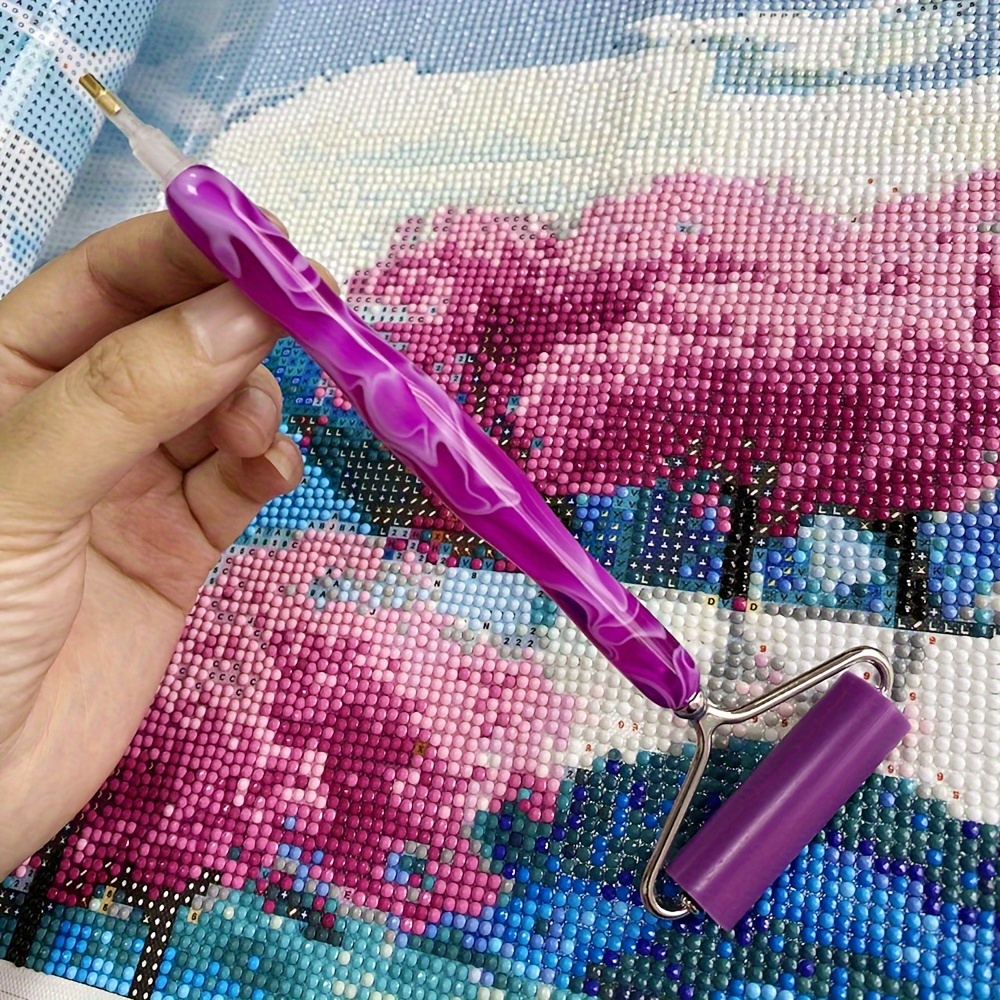 Diamond Painting Pen, Handmade Resin Diamond Painting Pens with Glue Clay and Various Tips, More Comfortable and Faster, 5D Diamond Painting Tools