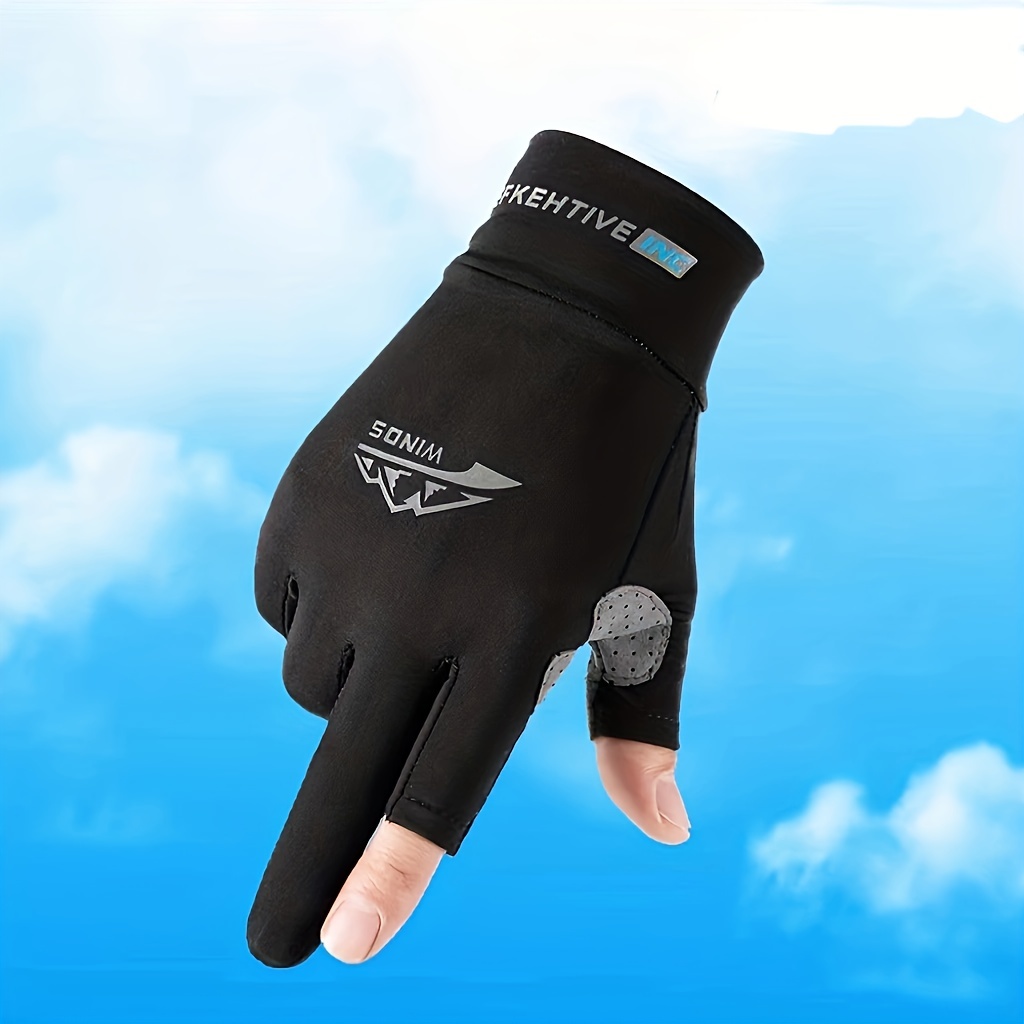 Fishing Sun Protection Gloves Breathable Non-slip Anti-ultraviolet Full-2  Finger Men Women Cycling Ice Silk Outdoor Gloves - AliExpress