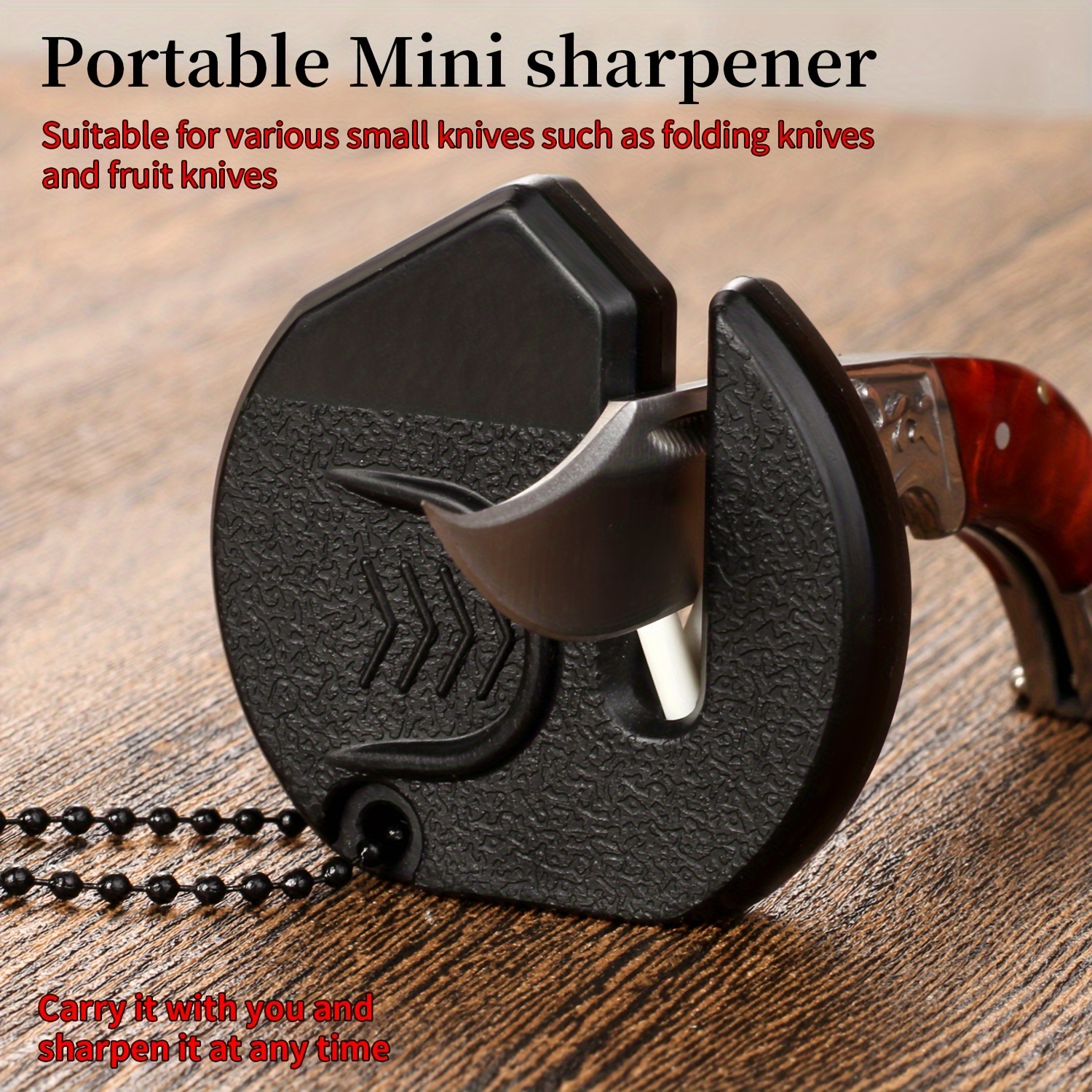 1pc Small Portable Outdoor Knife Sharpener Mini Keychain Knife Sharpener  Kitchen Tool Kitchen Supplies, Hunting, Outdoor Camping