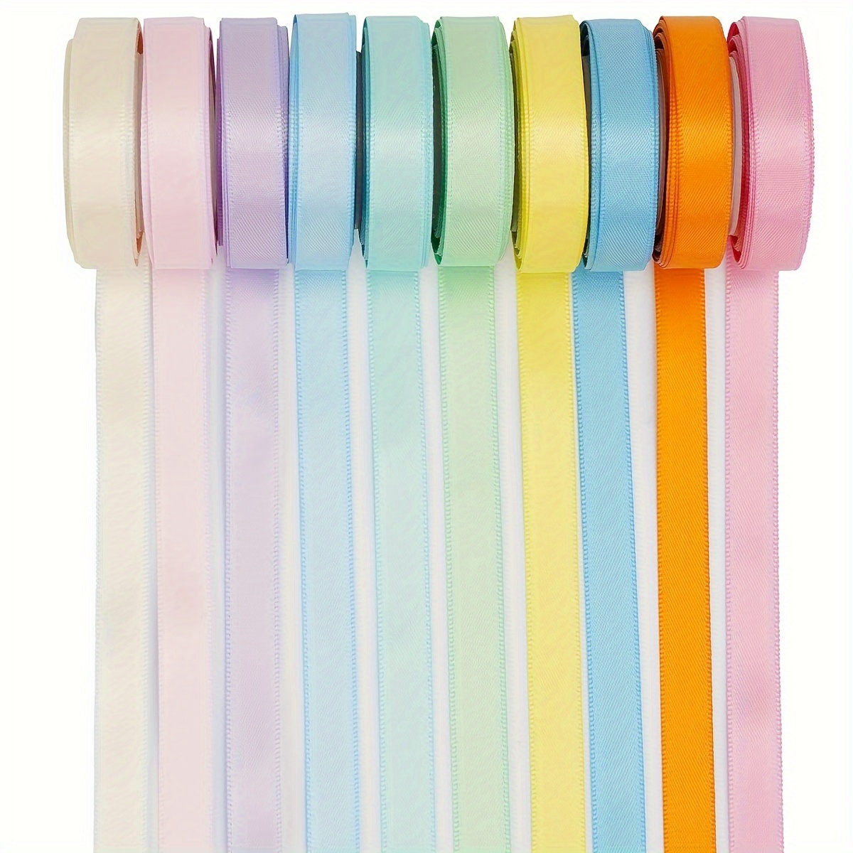 25 Yards Thin Polyester Satin Ribbons Diy Crafts Supplies - Temu