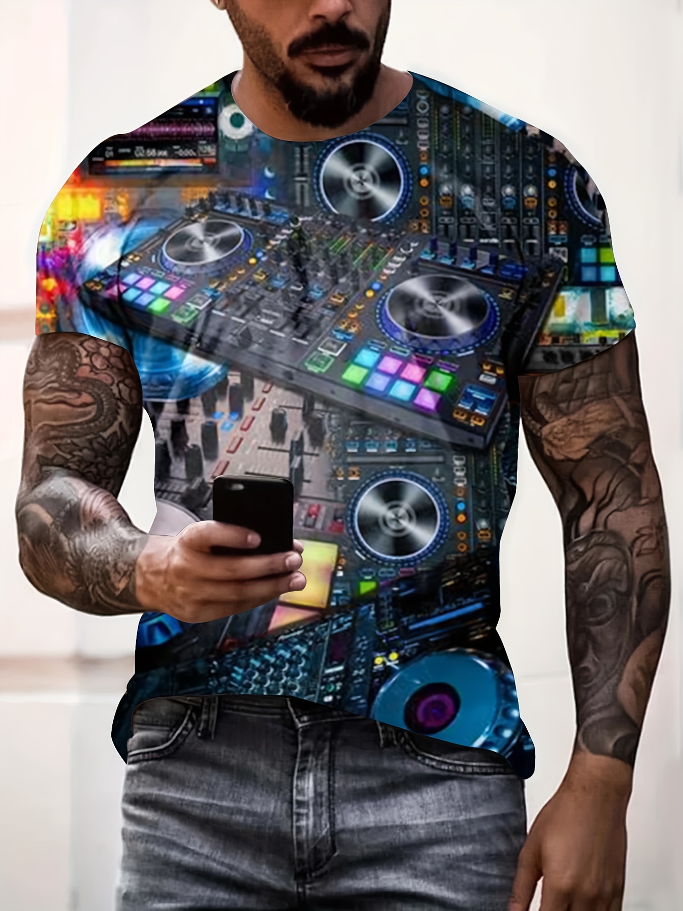 Buy 3D Printing Graphic T Shirts for Men Novelty Crew Neck Short