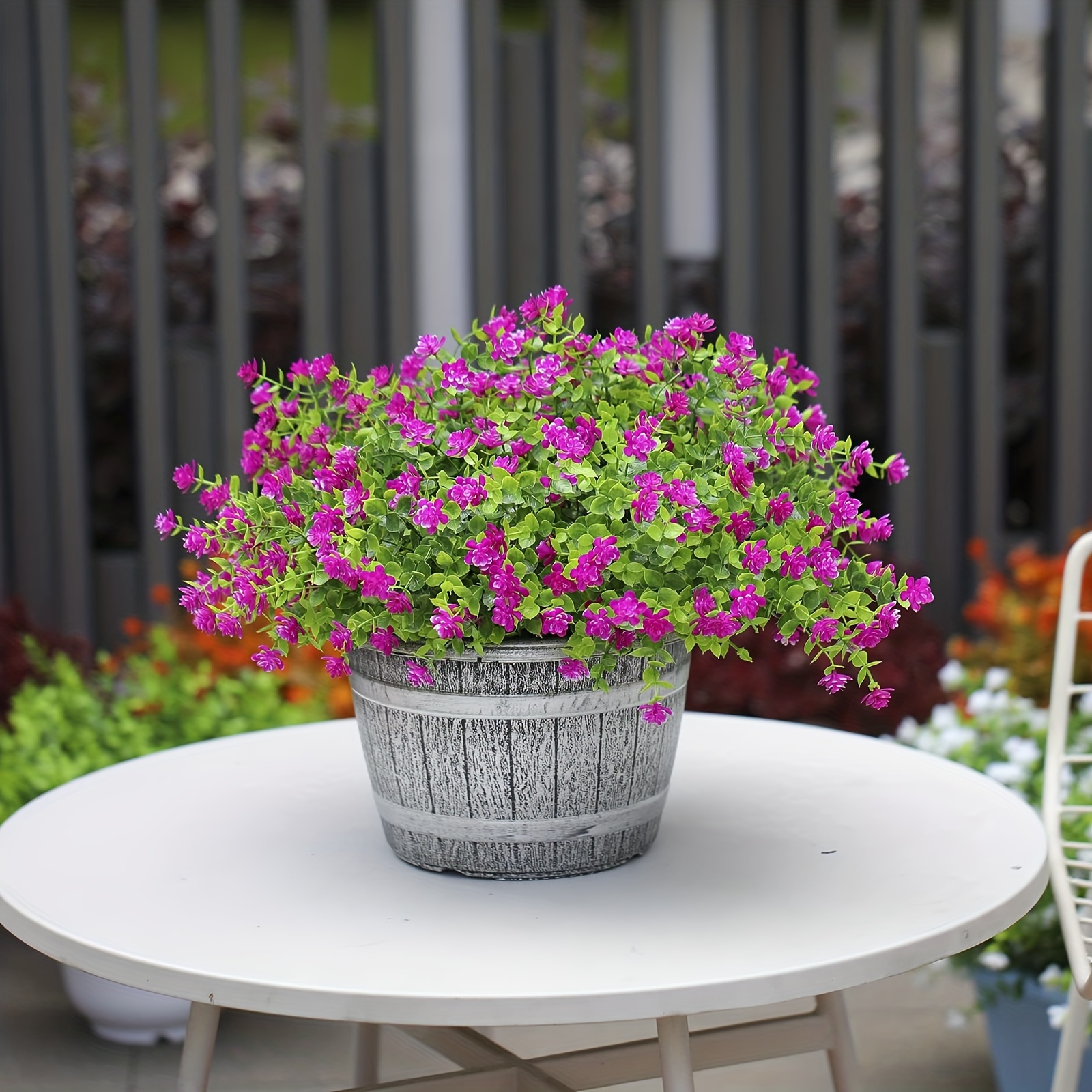 9 Bouquet Di Fiori Artificiali Da Esterno, Fiori Finti Da Piante In  Plastica Sfusa, Verde Artificiale Resistente Ai Raggi UV, Vaso Di Bosso Con  Vasi P